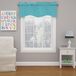 Eclipse Modern geschulpte Valance Staaf Pocket Venster Gordijn voor Keuken of Badkamer, Polyester, Turkoois, 42 "x 18"