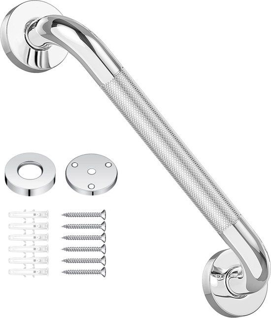 Achilles Krachtig Handgreep 40 CM - Veiligheidsgreep voor Bad & Douche - Zilver Pro