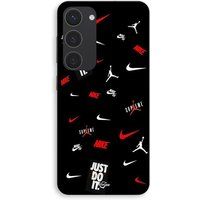 NIKE JORDAN Coque Pour Samsung Galaxy S23 Plus Blanc rouge fond noir Maniacase