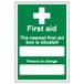 VSafety 31010AU-R "De dichtstbijzijnde First Aid Box is gelegen" Eerste hulp Algemeen Teken, Stijf Kunststof, Portret, 200 mm x 300 mm, Groen