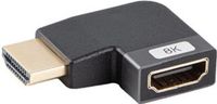 Lanberg AD-HDMI-09 HDMI(M)->HDMI(F) ADAPTER 8K HOEK LINKS ALUMINIUM ZILVER