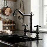 Aquanello Keukenkraan zwart kruishendels Heritage Ascot BL-0011-HM