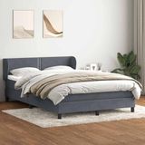 vidaXL Boxspringbed met matras, donkergrijs, 160x210 cm, fluweel