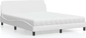 Maison Exclusive Lit avec matelas « Dover » blanc 160 x 200 cm, simili cuir