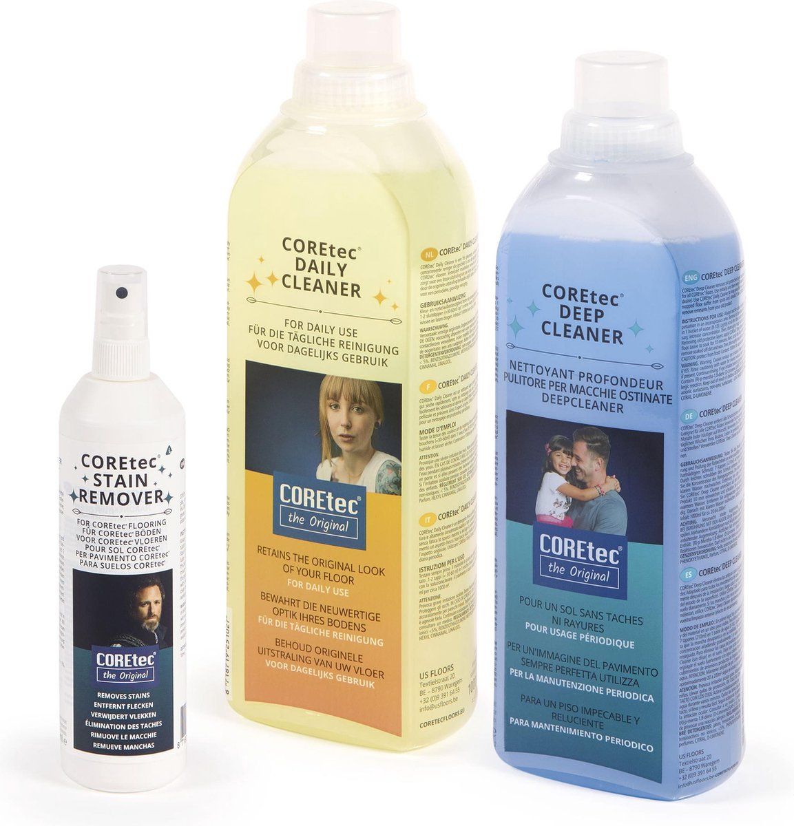 COREtec Cleaning Set - 3 Bottles - Daily Cleaning, Deep Cleaning, Remover