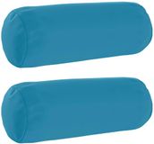 vidaXL Kussensloop 2 stuks Heerlen Lichtblauw Ø 15 x 40 cm Polyester
