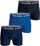Björn Borg Cotton Stretch Jongens Boxershort - 3 stuks - Blauw/Blauw - Maat 158-164