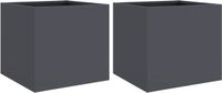 vidaXL Plantenbakken 2 stuks 32x30x29 cm staal antracietkleurig