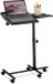 Merkloos Relaxdays Laptoptafel in hoogte verstelbaar op wielen kantelbaar tafelblad HBD 65-85 x 61 x 40 cm zwart