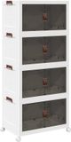 VidaXL Opbergbox stapelbaar met wielen 4-laags 75 L 64x40x141,5 cm
