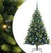 vidaXL Sapin de Noël artificiel avec charnière 150 LED vert 150 cm PVC et PE