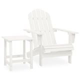 vidaXL Chaise Adirondack avec Table Bois de Pin Massif Blanc