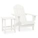 vidaXL Chaise Adirondack avec Table Bois de Pin Massif Blanc
