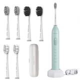 BarberBoss Elektrische tandenborstel, sonische whitening-tandenborstel voor volwassenen, verstelbare reinigingshoeken, 5 poetsmodi en 6 koppen, slimme timerborstel voor volwassenen