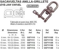 RECMAR Goldenship Aisi-316 Wartel Oog En Kaak Zilver 10 mm