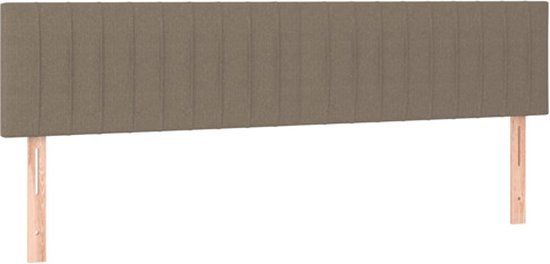 vidaXL Hoofdbord van stof taupe 200x5x78/88 cm