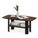 Furinno Simple Design Salontafel, Bijzettafel, Amber Pine/Zwart, 54,9 (D) x 90,2 (B) x 39,9 (H) cm (11179APBK)