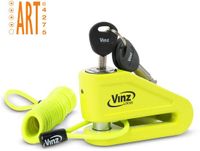 Vinz Baretti Schijfremslot ART4 - Fluor geel