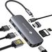 NOVOO USB C Hub 8-in-1 adapter USB C naar HDMI 4K 60Hz, USB 3.0 x 3, Gigabit Ethernet, Type C PD 100W opladen, SD & Micro SD, Dock Type C voor MacBook Air Pro