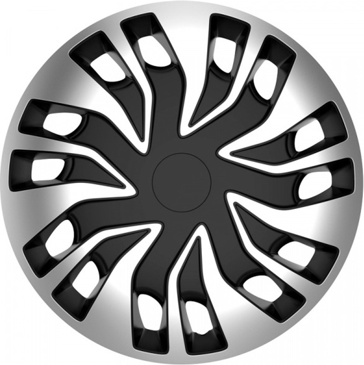 AutoStyle 4-Delige Wieldoppenset Fast-VAN 15-inch zilver/zwart