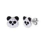 Lucardi Kinder Zilveren kinderoorknoppen Panda