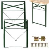 Pieds de table pliables en métal, dimensions 73x53 cm, lot de 2, couleur verte