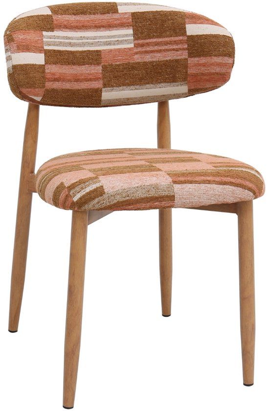 DÉJA Living Eetkamerstoel Skara - Terracotta/Naturel - Set van 2
