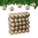 Relaxdays Kerstballen set van 50 - Ø 6 cm - Mat - Kunststof - Champagne