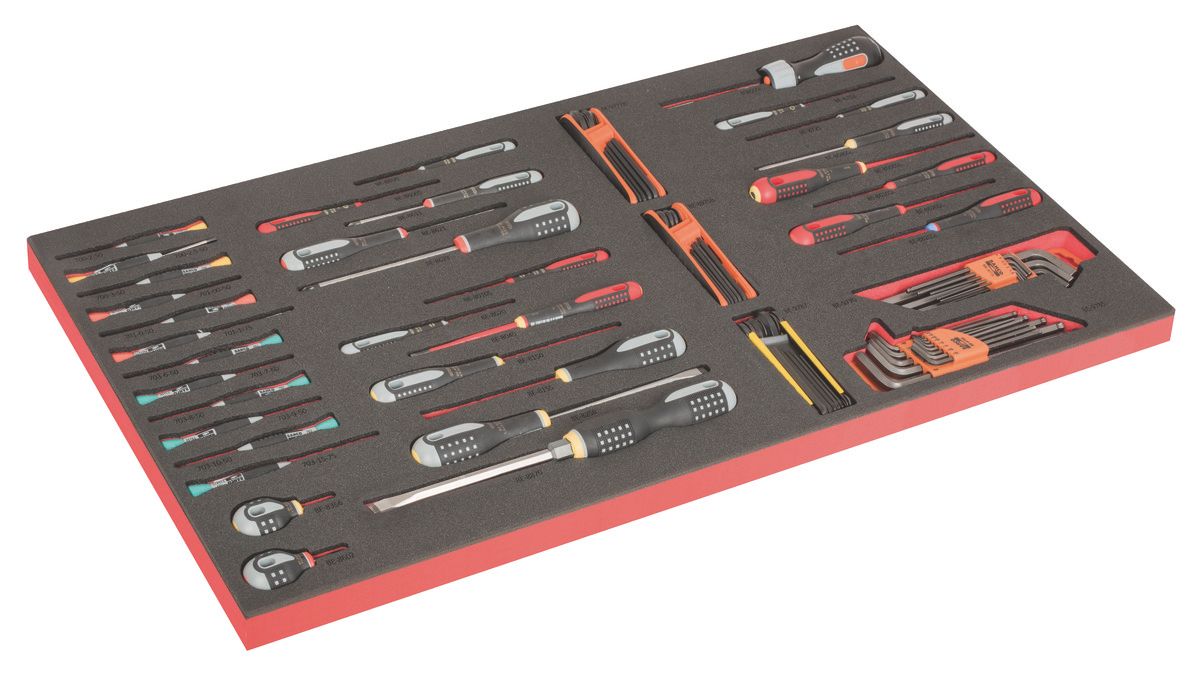 Bahco Foaminlay Fit&Go 40" met schroevendraaiers | ERGO | gleuf | Phillips | Pozidriv | TORX® en inbussleutels - 88-delig - FF1B06LM