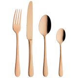 Grunwerg Windsor 16-Delig Bestek, Koper, 18/10 Roestvrij Staal, Pvd Coating, 4 X Tafelmessen, Tafelvorken, Dessertlepels, Theelepels