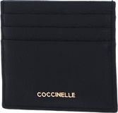 COCCINELLE Leren Kaarthouder Metallic Soft Document Holder Noir Zwart