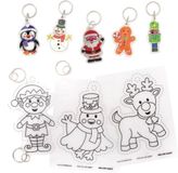 Baker Ross Kerst Krimpende Sleutelhanger Sets (pak van 8) Knutselspullen voor Kerstmis