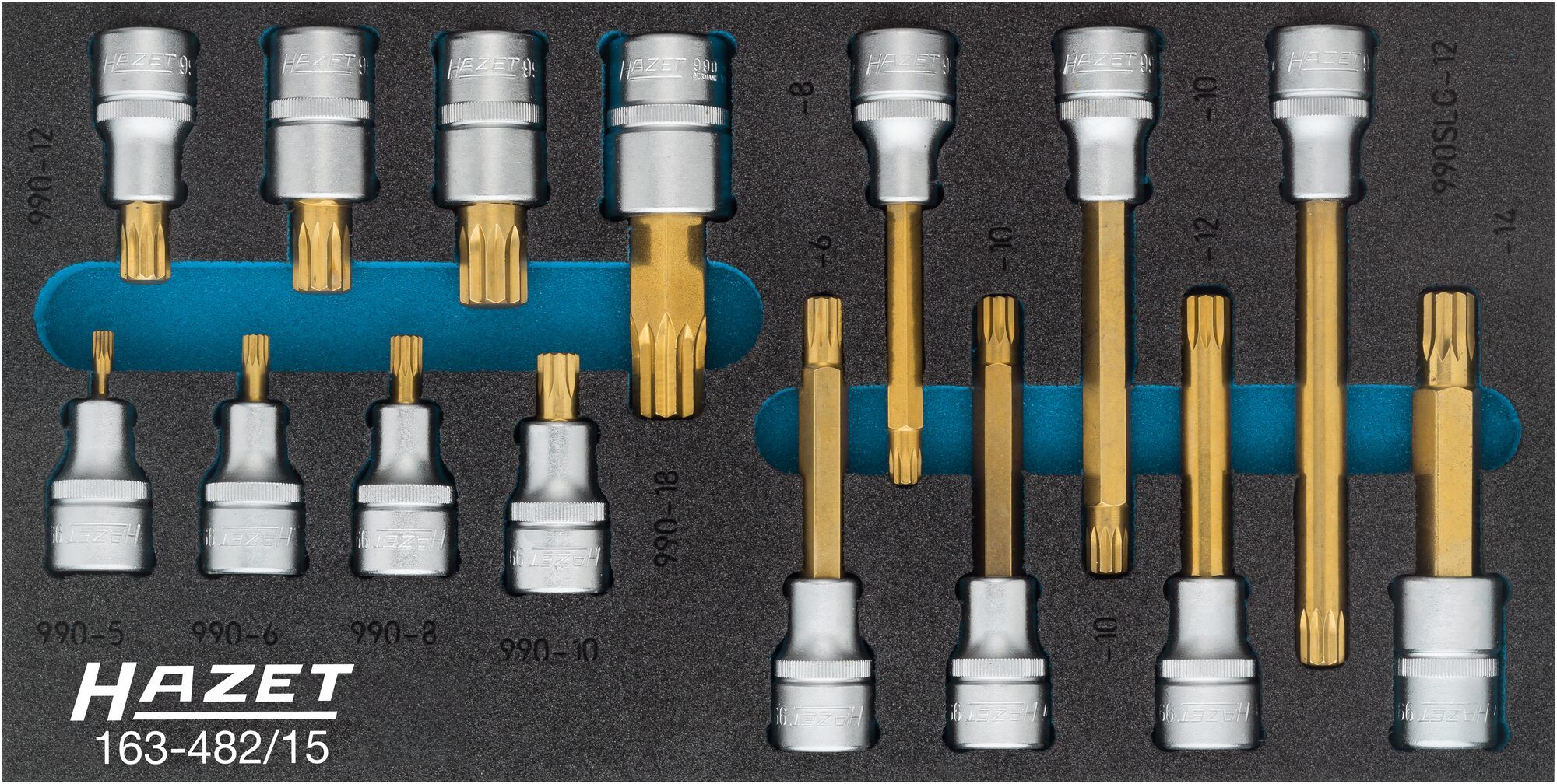HAZET schroevendraaierset 163-482/15 I 15-delige set I Aandrijving: 1/2 inch
