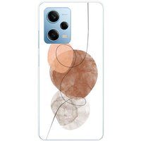 Xiaomi Siliconen hoesje compatibel met Xiaomi Redmi Note 12 Pro 5G, Xiaomi Poco X5 Pro One line bruin