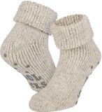 Apollo Wollen dames huissokken met antislip – Ecru – 35-38