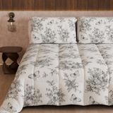 PETTI Artigiani Italiani Bedrukt winterdekbed 170 × 260 cm | Botanisch 03 Zwart