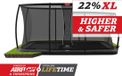BERG Flatground Elite Trampoline - Rectangular - Gris - 500 cm - incl. safety net deluxe XL