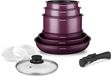 Arthur Martin Set de cuisine AM2991, 10 pièces, aluminium avec revêtement antiadhésif, compatible tous feux dont induction, couleur : prune