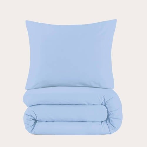 NOUS Kids basis dekbedovertrek 1-persoons (140x200 cm) Blauw Effen
