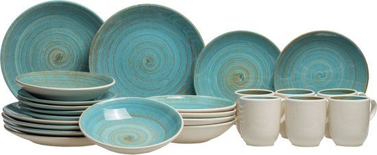 Cosy&Trendy Turbolino Blauw Serviesset 24-delig