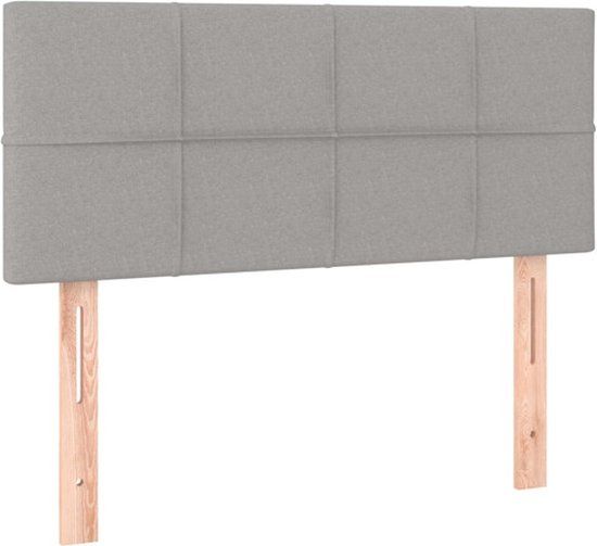 vidaXL Hoofdbord Stof Lichtgrijs 100 x 5 x 78/88 cm