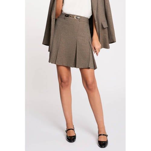 Morgan geruite mini rok bruin
