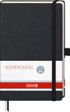 BRUNNEN Notitieboek Kompagnon klassiek | A5, gestippeld, penhouder, zwart