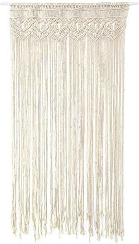 Macrame Vliegengordijn - 180 x 90 cm - Beige/Creme - Boho