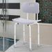 Chaise de douche en aluminium et plastique, hauteur réglable 8 niveaux 71-88cm, pieds antidérapants