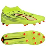 PUMA Ultra 6 Play + FG/AG Unleashed - Geel/Zwart/Gloeiend rood/Neon, maat 44