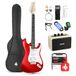 Donner Elektrische gitaarset voor beginners, 39 inch, S-S-H pickups met versterker, tas, capo, riem, touw, stemapparaat, kabel, plectrums, DST100