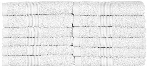 NatureMark NM-HT0816 Set van 12 Badstof Gastendoekjes - Wit - 30x50cm