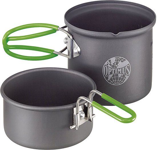 OPTIMUS Terra Solo Cook Set - 600 ml - Grey - Camping Cookware Set - Aluminum & Stainless Steel