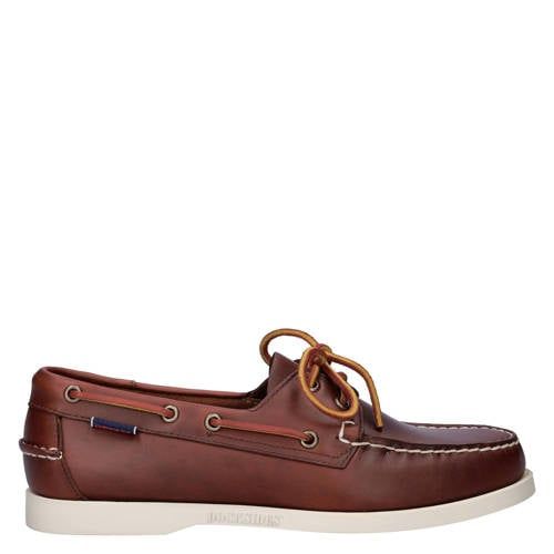 Sebago Dockside Waxed leren bootschoenen cognac
